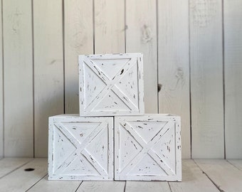 Accesorios de fotografía de madera blanca en forma de cubo, cajas para bebés y niños pequeños, accesorios para fotos de cumpleaños, accesorios de fotos bohemios, caja para fotografía, bloque de decoración para habitación infantil