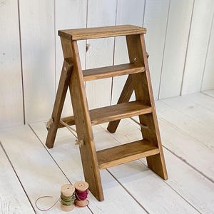 Wooden Baby Photo Ladder – Newborn & Toddler Photography Prop – Mini Rustic Nursery Decor