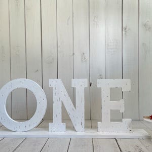 Large &#39;ONE&#39; Sign: Rustic Wooden Birthday Photo Prop