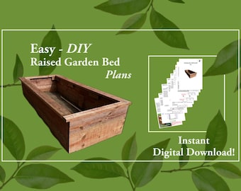 Planos de bancales elevados: descarga digital / Instrucciones paso a paso y lista de cortes