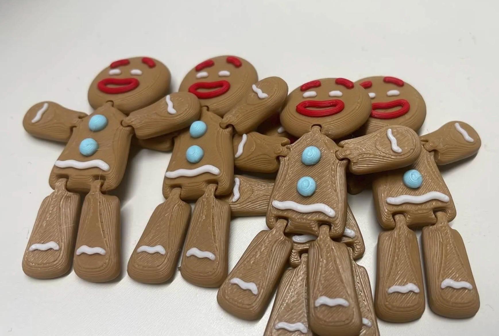 Mini Gingerbread Man: Articulated 3D Printed Fidget Toy - Etsy