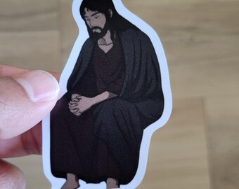 Jesus in the Desert Sticker Decal | Catholic Art for Journals, Laptops, Phones, and Bottles | Faith Decor
