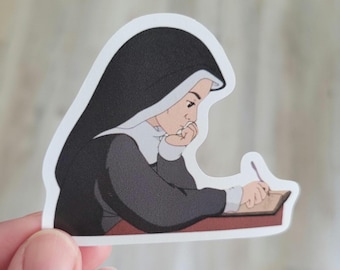 St. Faustina Catholic Saint Sticker Decal | Catholic Art for Journals, Laptops, Phones, and Bottles | Faith Decor