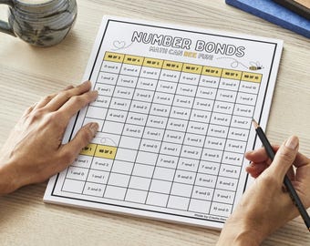 Hoja de trabajo de matemáticas de primer grado sobre relaciones numéricas / Guía de estudio imprimible