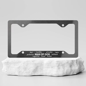 Moldura de placa cristã, presente para o pai, acessórios para carro do homem de Deus, presente de dia dos pais para o marido