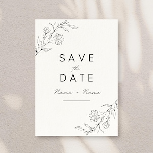 Custom Black and White Save the Date | Minimalist Wedding Invitation | Personalized Modern Printable | Elegant Digital Announcement Card