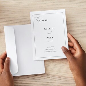 Save the Date Template, Editable Save the Date Cards, Modern Save the Date, Minimalist Save the Date, Elegant, Instant Download