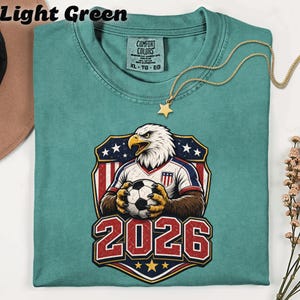USA Soccer 2026 T-Shirt, American Eagle Patriotic Football Fan Tee, Distressed USMNT Gift Bild 4
