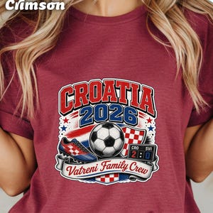 Croatia 2026 Vatreni Family Crew soccer jersey with score graphic.
