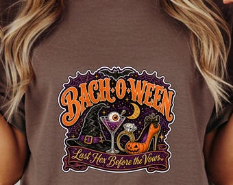 Bach-O-Ween T-Shirt Spooky Bachelorette Party | Last Hex Before Vows Halloween Bridal Squad & Future Mrs Gift