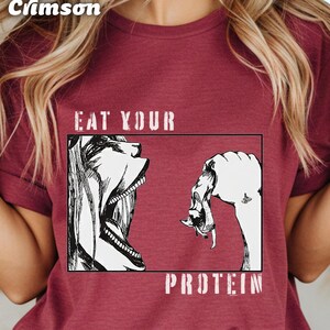 Eat Your Protein Shirt, Funny Fitness Shirt, Unique Gym Shirt, Gym Lover Gift, Workout Motivation, Fitness Enthusiast Tee