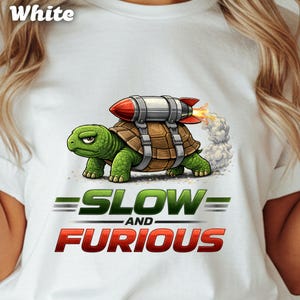 Rocket Turtle T-Shirt: Slow And Furious Funny Animal Design
