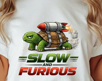 Rocket Turtle T-Shirt: Slow And Furious Funny Animal Design