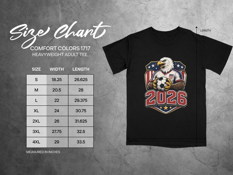 USA Soccer 2026 T-Shirt, American Eagle Patriotic Football Fan Tee, Distressed USMNT Gift Bild 10