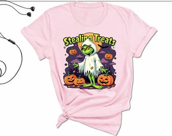 Halloween Grinch Costume T-Shirt: Scary Holiday Party Tee