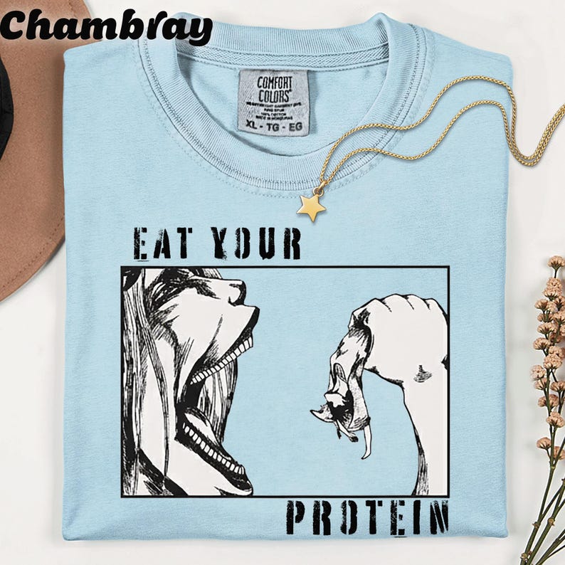 Eat Your Protein T Shirt, Gym Motivation Shirt, Workout Graphic Tee, Fitness Apparel, Exercise Top, Funny Fitness Shirt