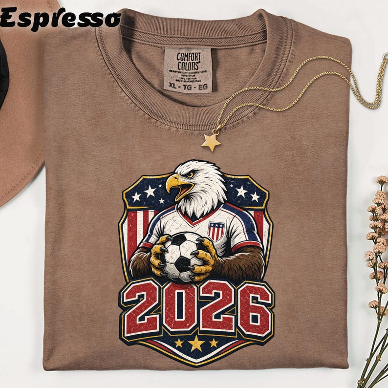 USA Soccer 2026 T-Shirt, American Eagle Patriotic Football Fan Tee, Distressed USMNT Gift Bild 8
