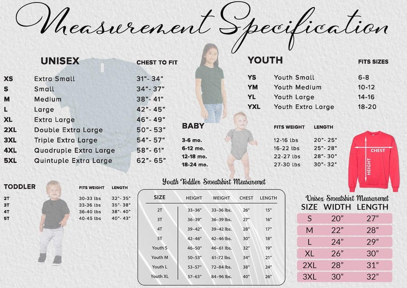 a child's measurements and measurements for a shirt