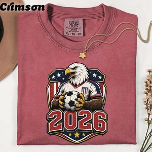 USA Soccer 2026 T-Shirt, American Eagle Patriotic Football Fan Tee, Distressed USMNT Gift Bild 6