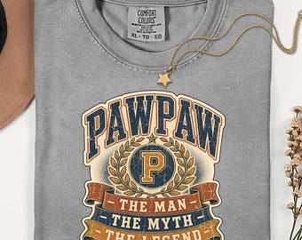 Pawpaw The Man The Myth The Legend T-Shirt, Vintage Grandfather Gift, Father's Day Grandpa Tee Shirt