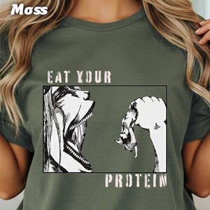 Eat Your Protein Shirt Funny Graphic Tee, Nutrition Workout T-Shirt, Fitness Motivation Shirt, Gym Humor T-shirt, Savage Style Tee