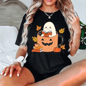 Cute Ghost Coffee Shirt, Halloween Ghost Shirt, Fall Coffee Lover Shirt, Ghost Lover Tee, Cute Spooky Coffee Tee