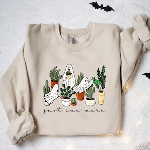 Cute Ghost Sweatshirt, Plant Lady Sweatshirt, Halloween Mom Sweater, Ghost Sweater, Plant Lover Gift, Funny Halloween, Fall Sweater