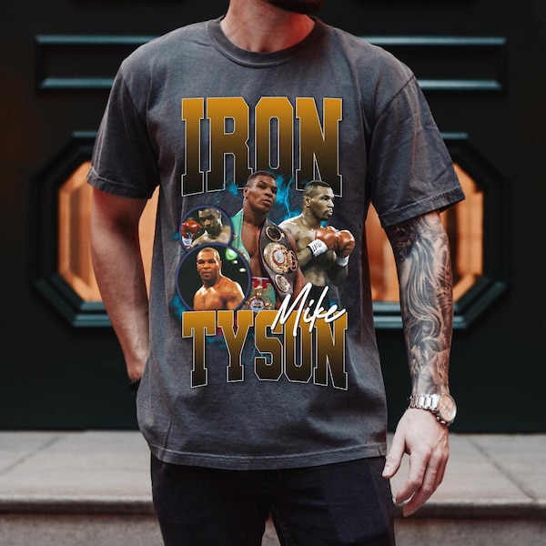 Maglietta Iron Mike Tyson Boxe – Nera – Maniche Corte – Taglie S A 5XL (JJ3740) – Personalizzabile - Foto 5