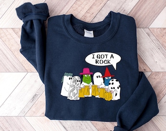 I Got A Rock Halloween Sweatshirt: Funny Ghost Meme Tee