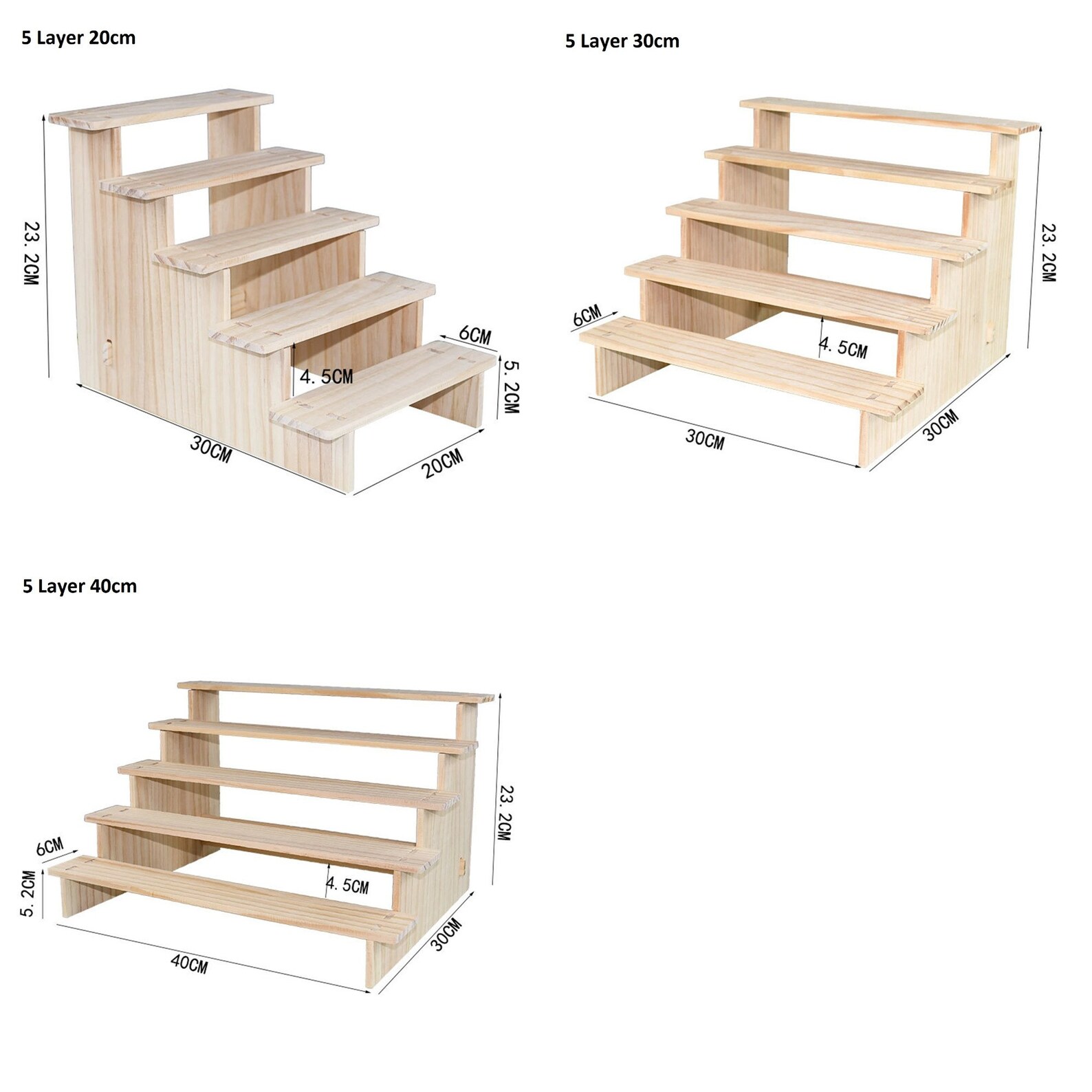 Single Riser Display Shelf Wooden Riser Display Shelf Organizer Rectangle Wood Display Riser Stand ...