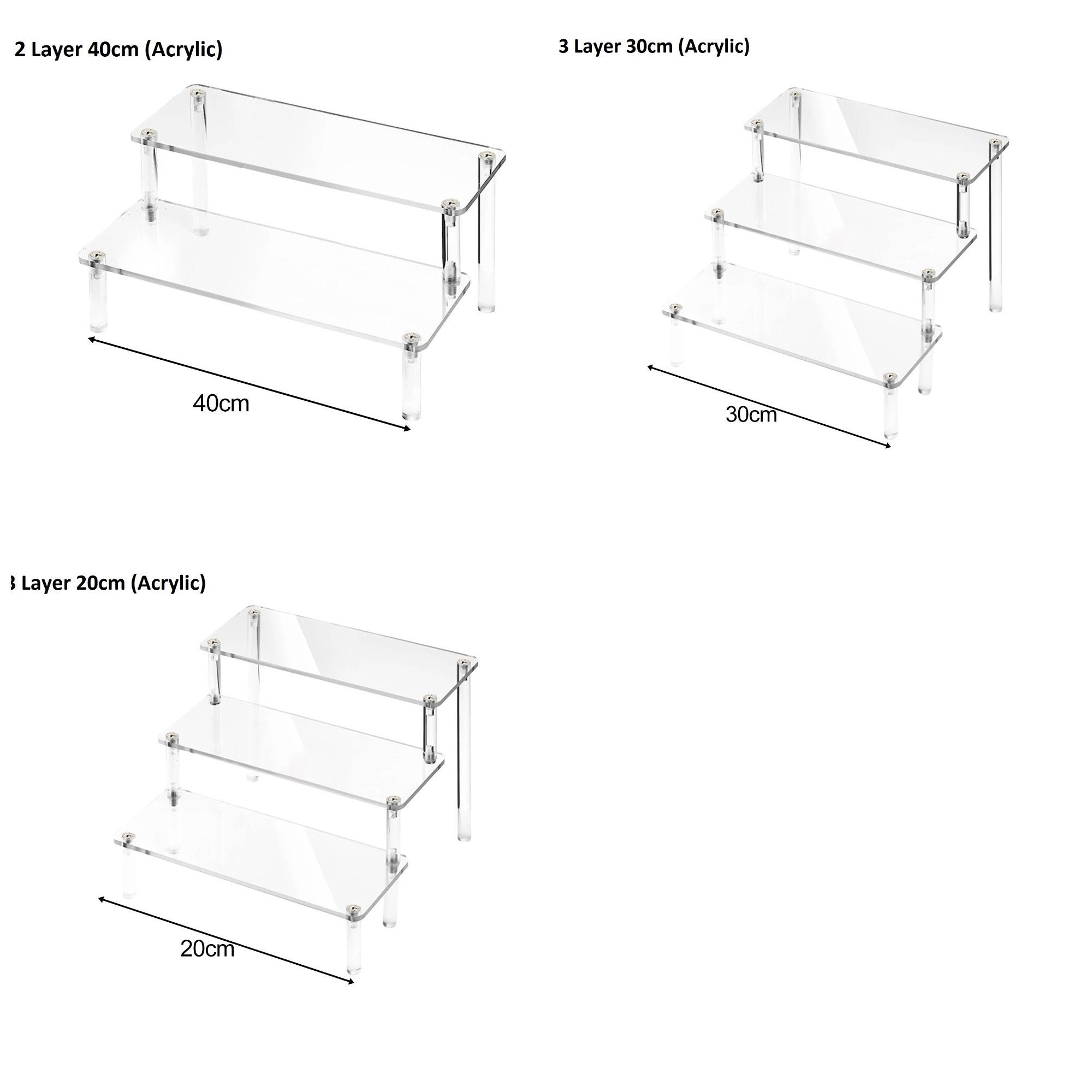 Single Riser Display Shelf Wooden Riser Display Shelf Organizer Rectangle Wood Display Riser Stand ...