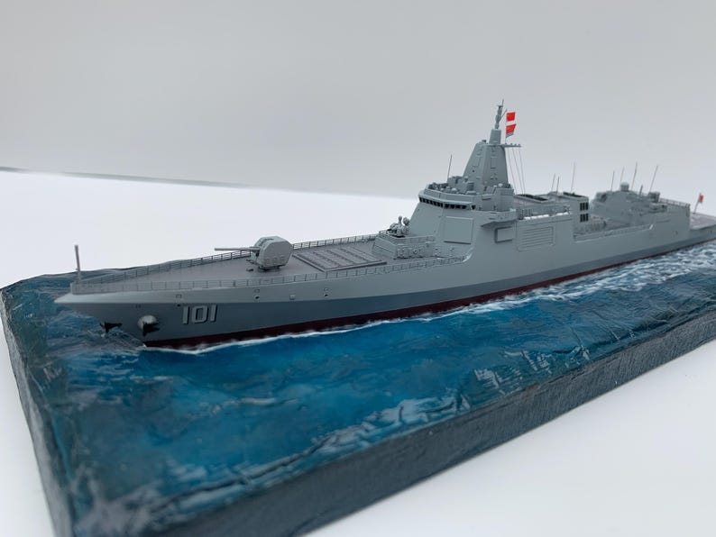 PLA Navy 055 Destroyer Model, Vertical Launch Diorama, Lighting Effect ...