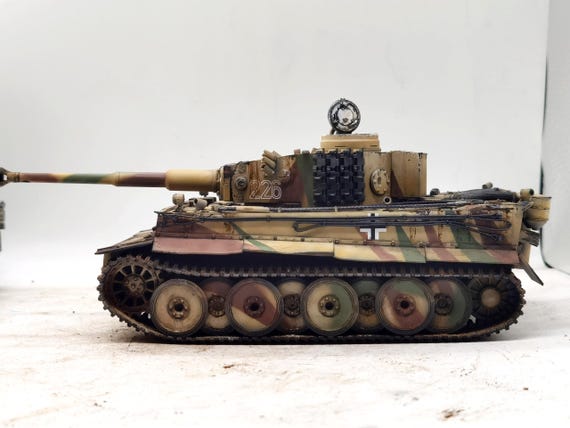 1:35スケール第二次世界大戦ドイツタイガーI戦車モデル、手作り静的