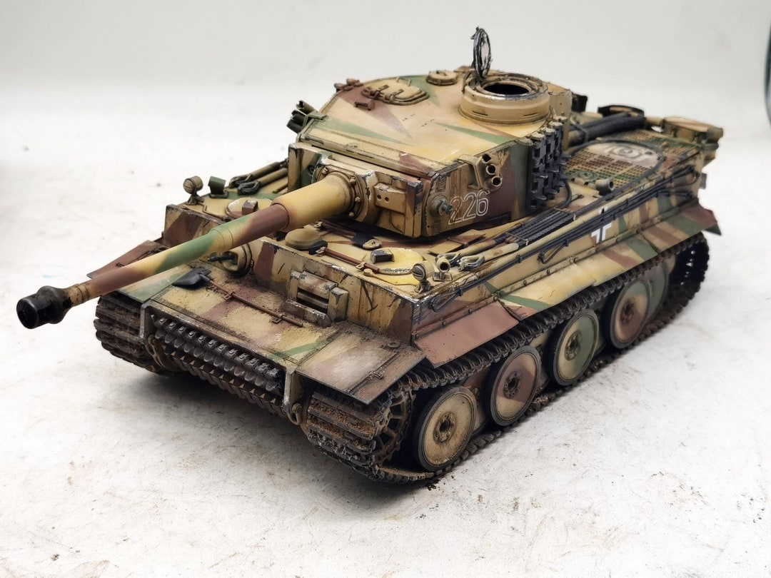 1:35スケール第二次世界大戦ドイツタイガーI戦車モデル、手作り静的