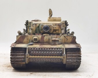 1:35スケール第二次世界大戦ドイツタイガーI戦車モデル、手作り静的