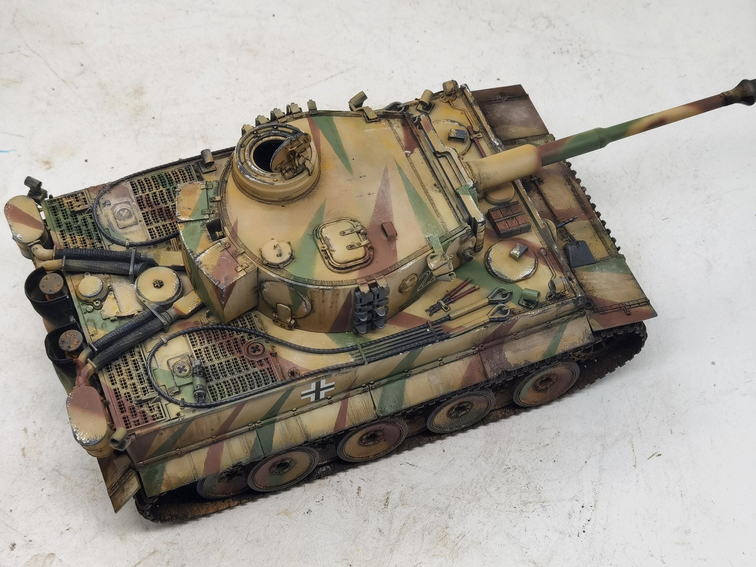 1:35スケール第二次世界大戦ドイツタイガーI戦車モデル、手作り静的