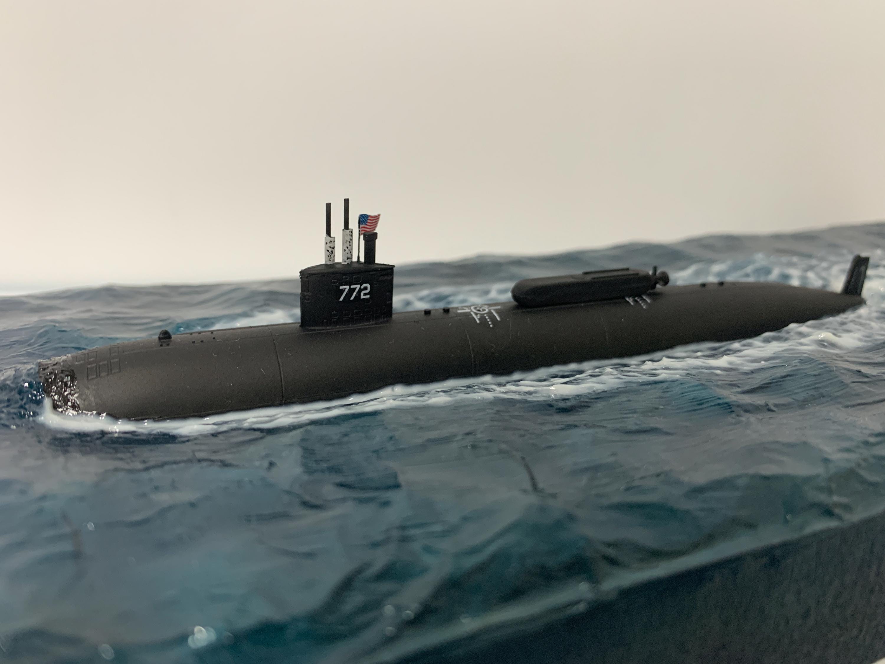 USSグリーンビル（SSN-772）潜水艦モデル｜ロサンゼルス級、オーシャン