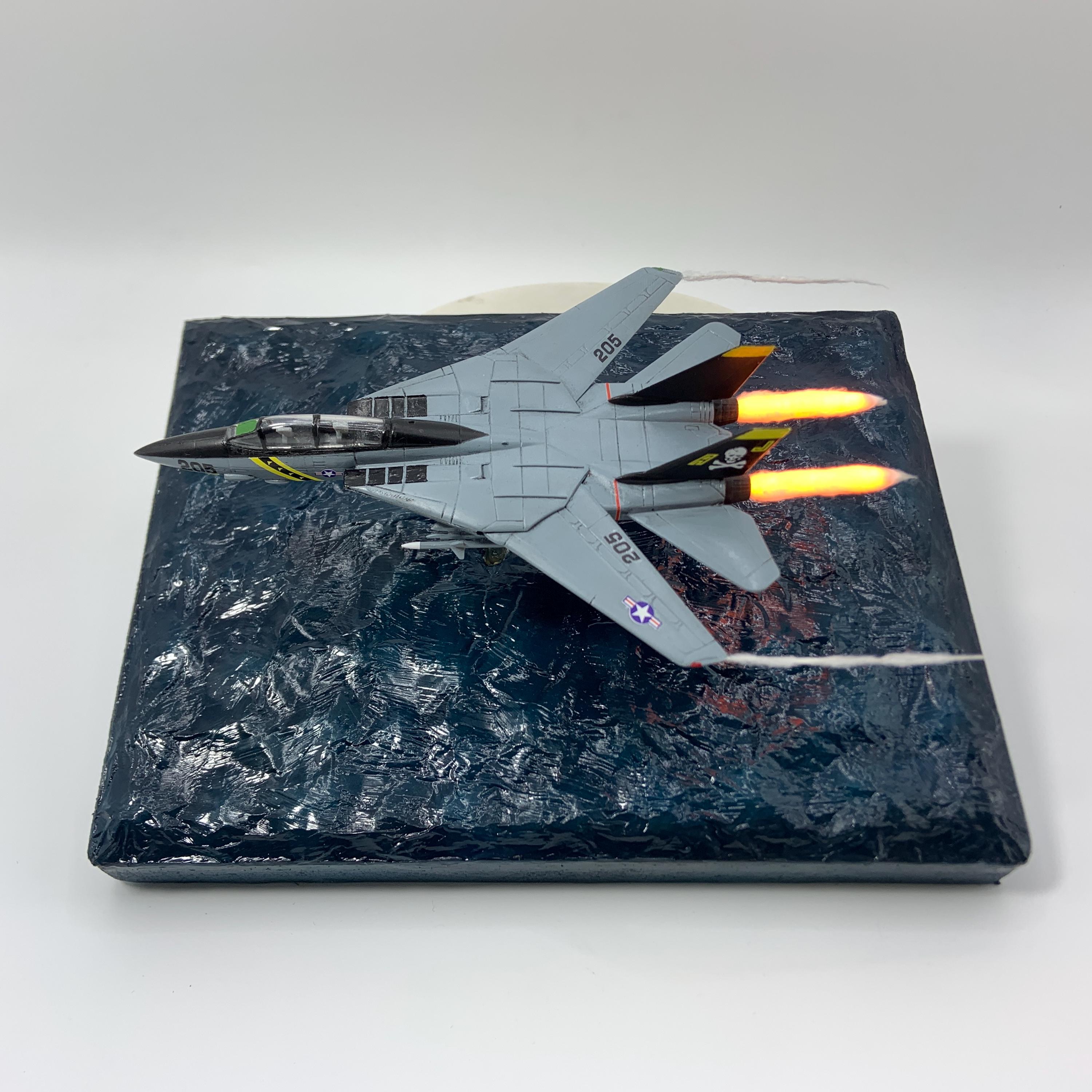 1/144 Scale F-14 Tomcat Model, Streaming Lighting, Custom Letters