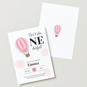 Isn&#39;t She ONEderful Customizable Canva First Birthday Invitation
