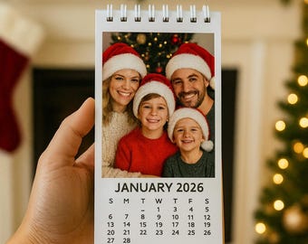 Personalized Photo Desk Calendar 2026 – Mini 3.5" x 5" | 12 Months + Custom Photos