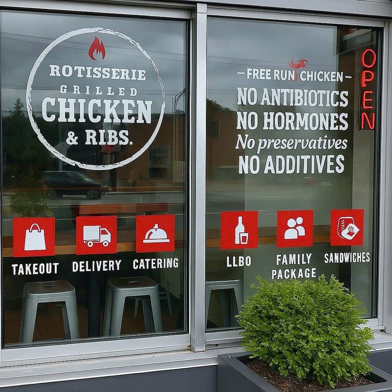 Custom Glossy Vinyl Window Sticker: Business Storefront Decal - Etsy