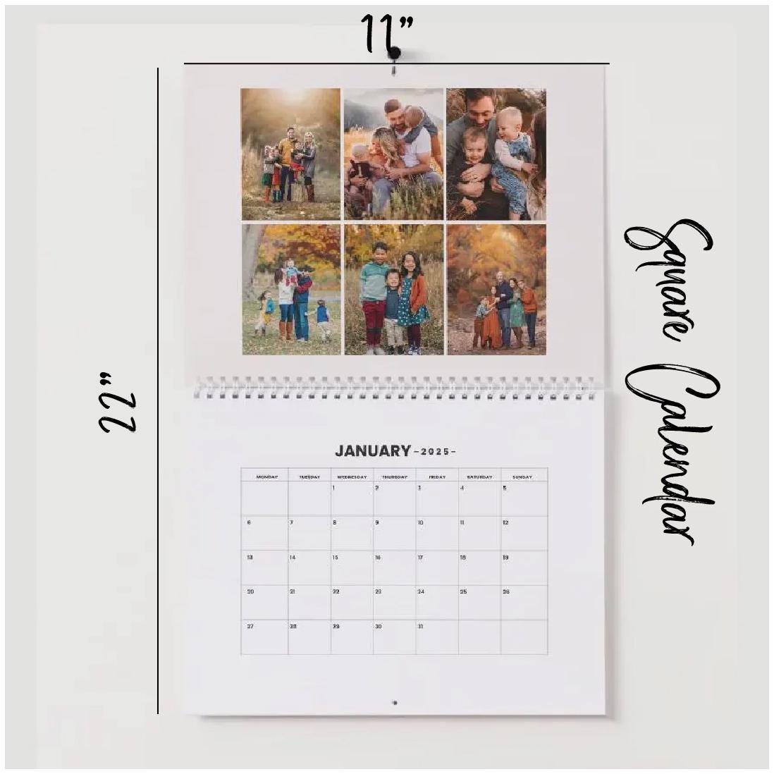 Personalized Photo Calendar 12 Photo 2025 Wall Calendar, Upload Your