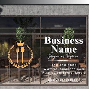 Custom Restaurant Window Decal – Business Name, Logo, or Storefront Vinyl Lettering Sticker