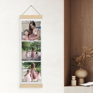 Personalized Magnetic Wood Poster Hanger: Custom Photo Print