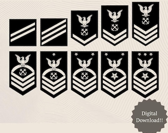 US Navy Enlisted Rank SVG Bundle: Veteran Cricut & Laser Files (Digital Download)