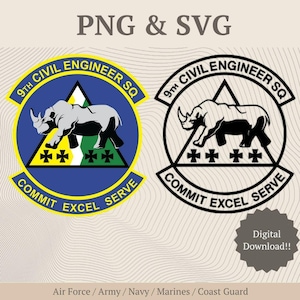9th Civil Engineer SQ, 9 CE, Air Force - Instant Download Veteran svg, military SVG, Laser, Cricut