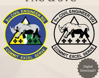 9th Civil Engineer SQ SVG: Air Force Veteran Laser Cut File (Digital Download