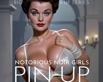 Retro Noir Pin-Up Girls: 55 High-Resolution AI Images