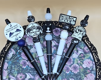 BookTok Silicone Bead Pens, Fancy Black Ink Pens