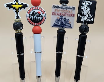 BookTok Silicone Bead Pens: Fancy Black Ink Pens